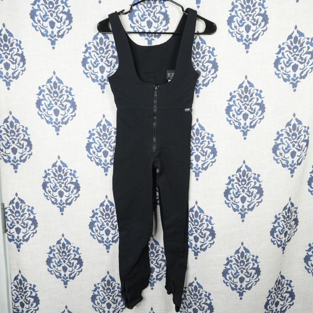 Vtg Equus Americas Cup Coveralls Ski Suit Kids Size 7 USA Made Black